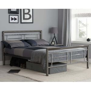 Montana - Double - Metal Bed - Chrome and Nickel - Metal - 4ft6 - Happy Beds Montana - Double - Metal Bed - Chrome and Nickel - Metal - 4ft6 - Happy Beds
