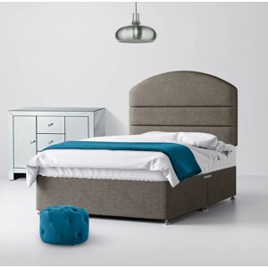 King Size - Divan Bed and Dudley Lined Headboard - Dark Grey - Fabric - 5ft - Happy Beds King Size - Divan Bed and Dudley Lined Headboard - Dark Grey - Fabric - 5ft - Happy Beds