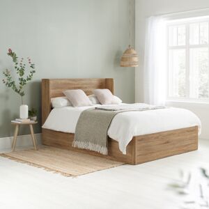 Olden – King Size – Wooden Ottoman Storage Bed with Winged Headboard – Oak – Fabric/Wooden – 5ft - Happy Beds Olden – King Size – Wooden Ottoman Storage Bed with Winged Headboard – Oak – Fabric/Wooden – 5ft - Happy Beds