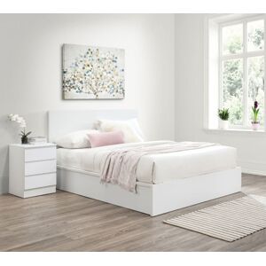 Oslo - Double - Ottoman Storage Bed - White - Wooden - 4ft6 - Happy Beds Oslo - Double - Ottoman Storage Bed - White - Wooden - 4ft6 - Happy Beds