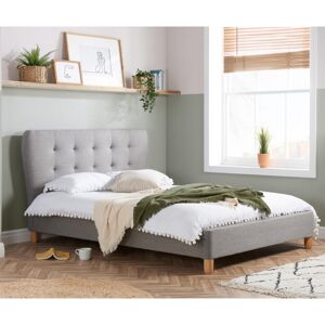 Stockholm - Small Double - Grey - Fabric - Low Foot-End -4ft - Happy Beds Stockholm - Small Double - Grey - Fabric - Low Foot-End -4ft - Happy Beds