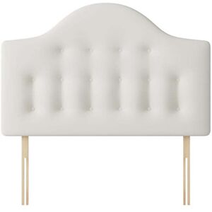 Victor - Single - Buttoned Headboard - White - Fabric - 3ft - Happy Beds Victor - Single - Buttoned Headboard - White - Fabric - 3ft - Happy Beds