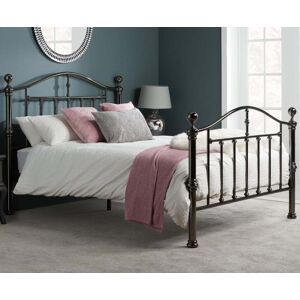 Victoria - Double - Nickel Metal Bed - Black - Metal - 4ft6 - Happy Beds Victoria - Double - Nickel Metal Bed - Black - Metal - 4ft6 - Happy Beds