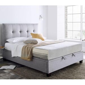 Walkworth - Double - Ottoman Bed - Light Grey - Fabric - 4ft6 - Happy Beds Walkworth - Double - Ottoman Bed - Light Grey - Fabric - 4ft6 - Happy Beds