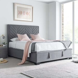 Watson - King Size - Ottoman Storage Bed - Grey - Fabric - 5ft - Happy Beds Watson - King Size - Ottoman Storage Bed - Grey - Fabric - 5ft - Happy Beds