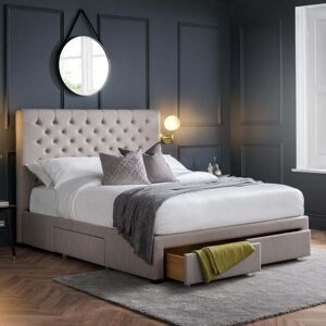 Wilton - Super King Size - 4 Drawer Storage Bed - Grey - Fabric - 6ft - Happy Beds Wilton - Super King Size - 4 Drawer Storage Bed - Grey - Fabric - 6ft - Happy Beds