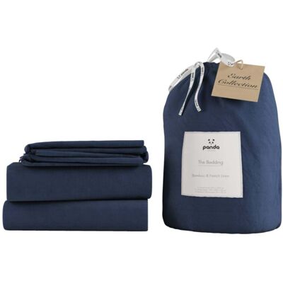 Happy Beds Panda Linen Bedding Set - Midnight Navy - 5ft King Size Happy Beds Panda Linen Bedding Set - Midnight Navy - 5ft King Size