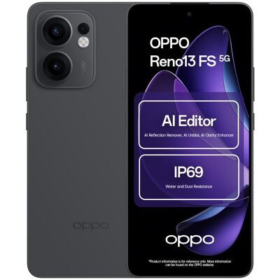 Refurbished - OPPO Reno13 FS Snapdragon 6 Gen 1 12GB RAM 512GB Storage 6.67" AMOLED 5G Dual SIM Android Smartphone - Graphite Grey Refurbished - OPPO Reno13 FS Snapdragon 6 Gen 1 12GB RAM 512GB Storage 6.67" AMOLED 5G Dual SIM Android Smartphone - Graphite Grey