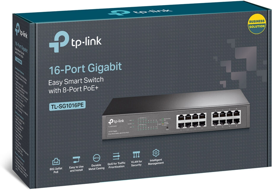 TP-LINK TL-SG1016PE Rack Mountable Managed 16 x Gigabit Ethernet RJ45 Network Switch