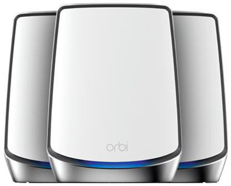 Netgear Orbi RBK853-100EUS Tri-Band WiFi 6 Mesh Router, 7500 sq ft Coverage, Up to 6Gbps Speed