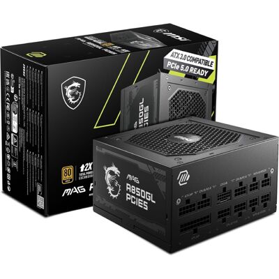 MSI MAG A850GL PCIE5 850W ATX 3.0 80 PLUS Gold PSU Power Supply MSI MAG A850GL PCIE5 850W ATX 3.0 80 PLUS Gold PSU Power Supply