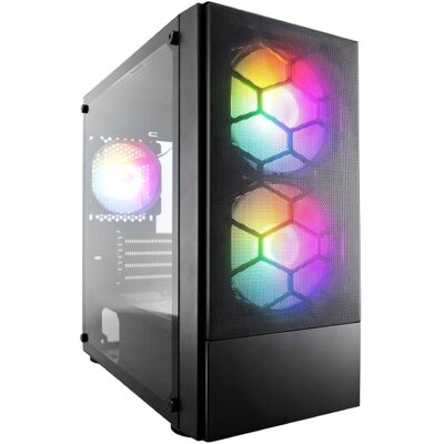1st Player X4-M BK Tempared Glass Micro ATX Gaming PC Case with 3 x RGB Fans 1st Player X4-M BK Tempared Glass Micro ATX Gaming PC Case with 3 x RGB Fans