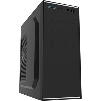 CiT Jet Stream Mid Tower PC Case with Silver Stripe 500W Power Supply - Black CiT Jet Stream Mid Tower PC Case with Silver Stripe 500W Power Supply - Black