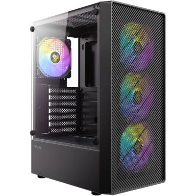 Antec AX26 RGB Elite Tempered Glass Mid Tower Gaming PC Case - Black Antec AX26 RGB Elite Tempered Glass Mid Tower Gaming PC Case - Black