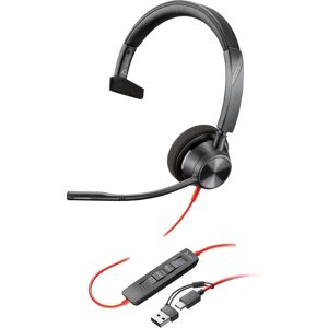 Poly Blackwire 3310 Monaural Microsoft Teams Certified USB-C USB-A Wired Headset Poly Blackwire 3310 Monaural Microsoft Teams Certified USB-C USB-A Wired Headset