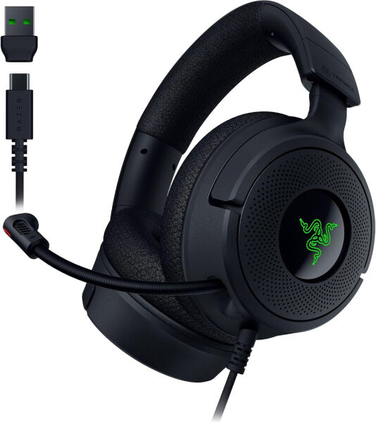 Razer Kraken V4 X Wired Gaming Headset - 7.1 Surround Sound, Razer Chroma RGB, Retractable Mic