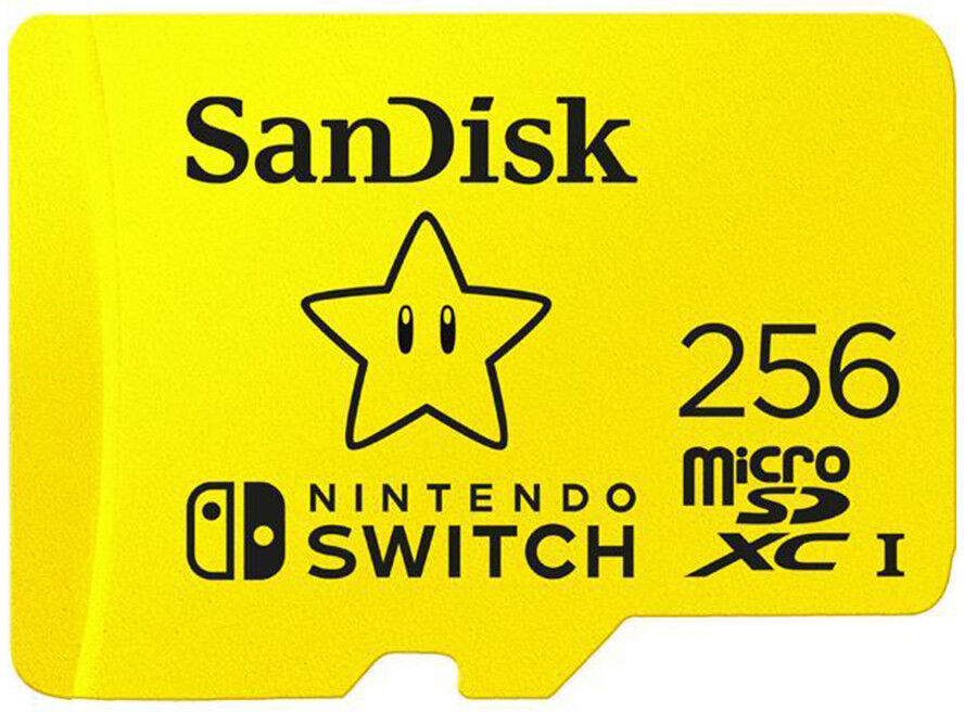 SanDisk 256GB UHS-I microSDXC for Nintendo Switch - Yellow - 100MB/s Read Speed