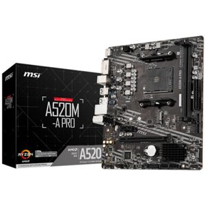 MSI AMD A520M-A PRO AM4 DDR4 micro ATX Motherboard MSI AMD A520M-A PRO AM4 DDR4 micro ATX Motherboard