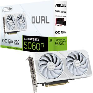 ASUS Dual GeForce RTX 5060 Ti OC Edition 16GB GDDR7 Graphics Card - White ASUS Dual GeForce RTX 5060 Ti OC Edition 16GB GDDR7 Graphics Card - White