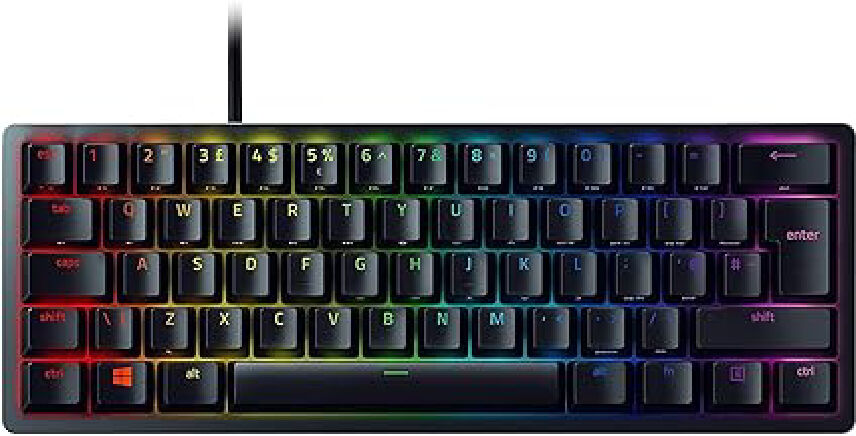Razer Huntsman Mini 60% USB Gaming Keyboard - RGB, PBT Keycaps, Onboard Memory, Compact Design