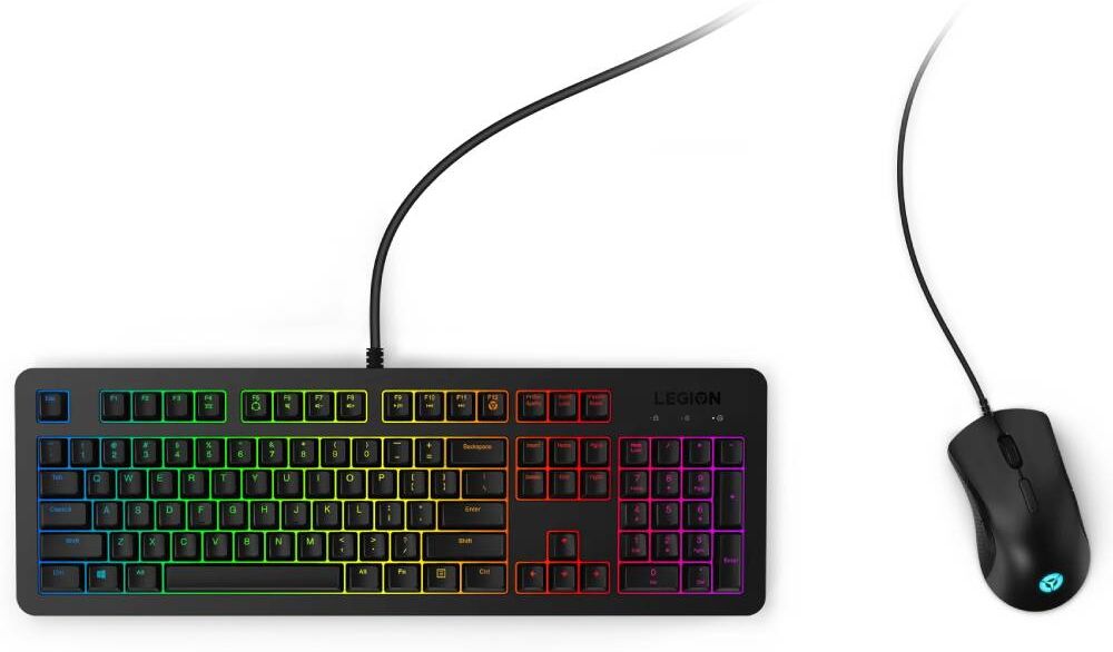 Lenovo Legion KM300 3-Zone RGB Wired UK Layout Gaming Keyboard & M300 Mouse - Black