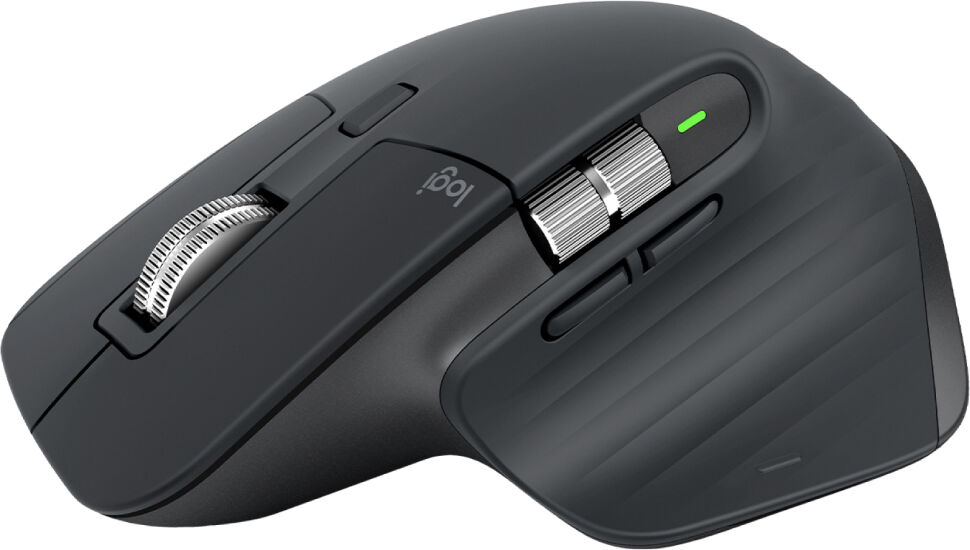 Logitech MX Master 3S, Graphite, 8000 DPI, RF + Bluetooth, 7 Buttons, 2-Wheel, Office Mouse