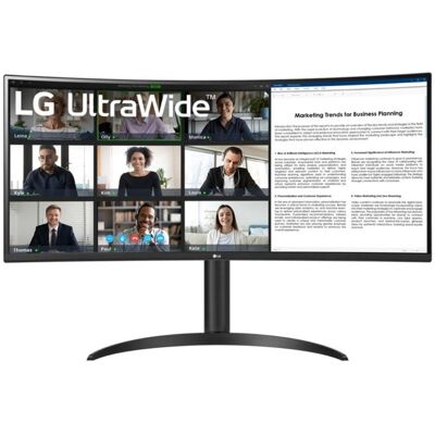 Refurbished - LG 34WR55QK-B 34" WQHD Height Adjustable USB-C Curved Monitor Refurbished - LG 34WR55QK-B 34" WQHD Height Adjustable USB-C Curved Monitor