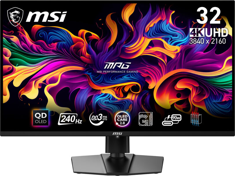 MSI MPG 321URX QD-OLED 32" 4K UHD 240Hz Gaming Monitor - USB-C, G-Sync, HDMI 2.1