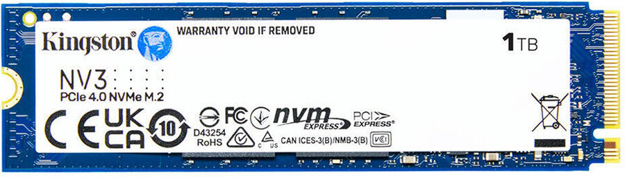 Kingston NV3 1TB M.2 2280 PCIe 4.0 NVMe SSD - Ultra-fast, Low Power, Compact Storage Solution