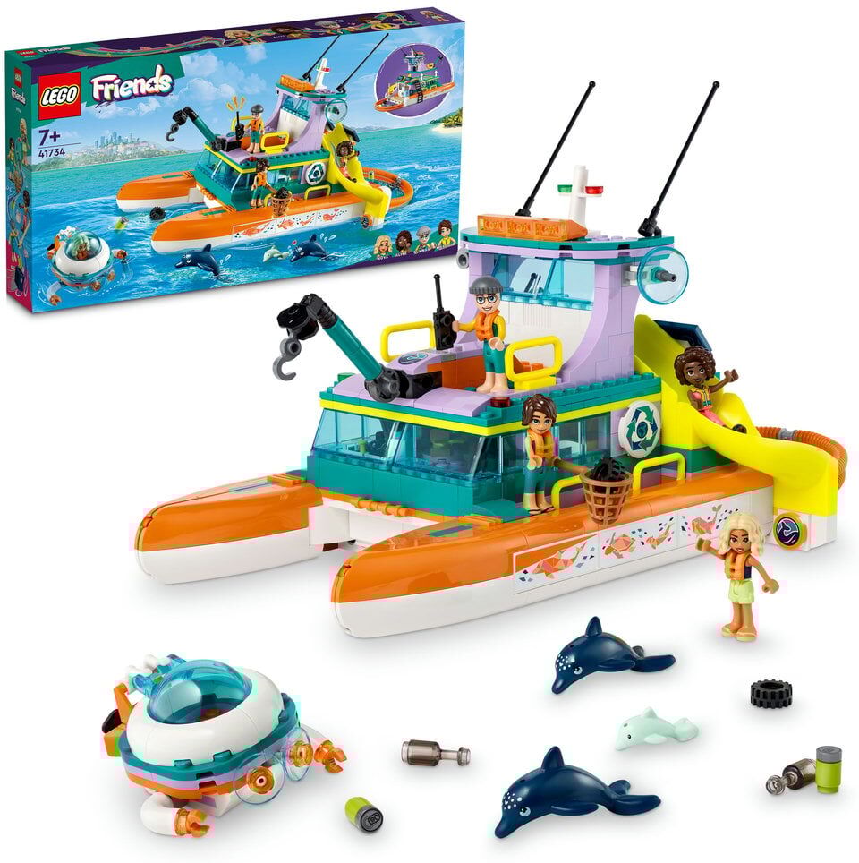 Lego Friends Sea Rescue Boat 41734 Building Toy Set (717 Pieces)