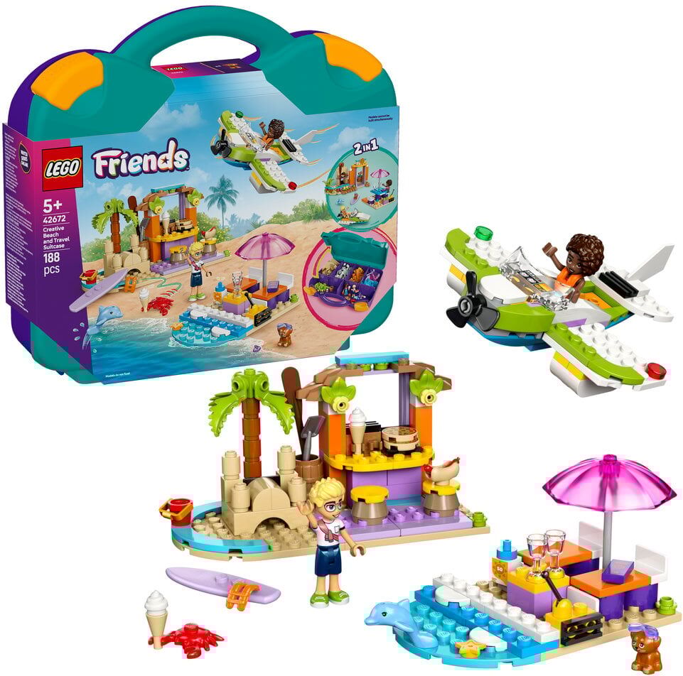 Lego Friends Creative Beach and Travel Suitcase Buildable Toy Set 42672