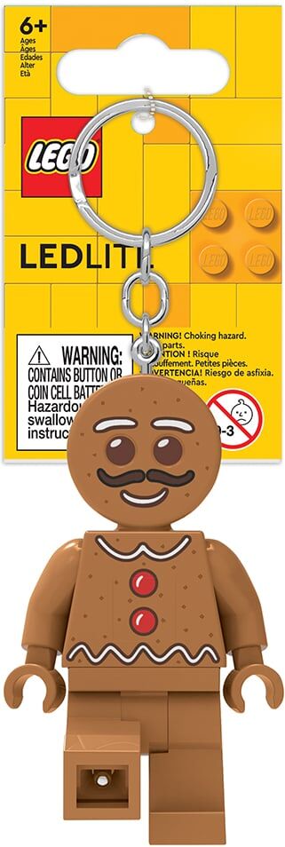 Lego Gingerbread Man Christmas Minifigure Iconic Key Light (Keyring / Keychain)