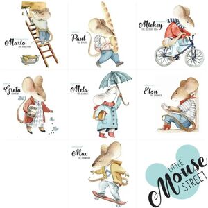 Baby stickers Dekornik Little Mouse Street Set Bleu 32x32 cm Baby stickers Dekornik Little Mouse Street Set Bleu 32x32 cm
