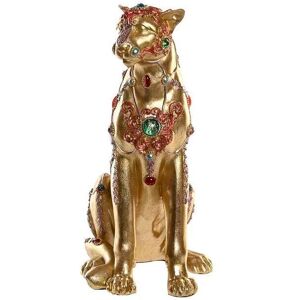 Decorative colonial leopard figurine in resin DKD Home Decor Doré One size Decorative colonial leopard figurine in resin DKD Home Decor Doré One size