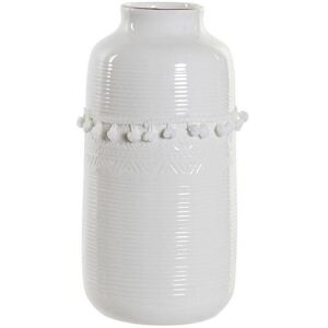 Stoneware pompon vase DKD Home Decor Blanc One size Stoneware pompon vase DKD Home Decor Blanc One size