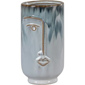 Round ceramic vase with face House Nordic Bleu 9,5x9,5x17 cm Round ceramic vase with face House Nordic Bleu 9,5x9,5x17 cm