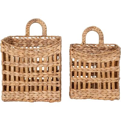 House Nordic Water Hyacinth Hanging Baskets - Set of 2 - Brown House Nordic Water Hyacinth Hanging Baskets - Set of 2 - Brown