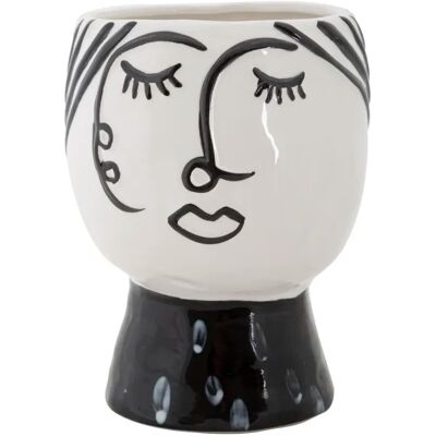 Face White Porcelain Vase - Facial Design - Multiuse - 14x18.2cm Face White Porcelain Vase - Facial Design - Multiuse - 14x18.2cm