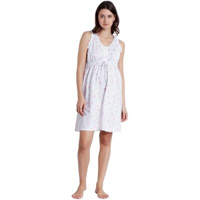 Sleeveless nightie for women Disney Maternity Dalmatas Blanc XL Sleeveless nightie for women Disney Maternity Dalmatas Blanc XL