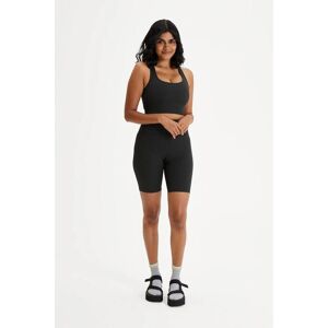Girlfriend Collective Black XXS Bike Shorts - High-Rise, Ribbed, Squat-Proof Girlfriend Collective Black XXS Bike Shorts - High-Rise, Ribbed, Squat-Proof