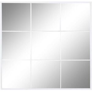 Square glass and iron window wall mirror DKD Home Decor Blanc One size Square glass and iron window wall mirror DKD Home Decor Blanc One size