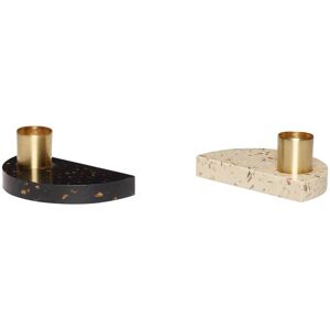 Hübsch Beige/Zwart Candle Holders - Set of 2 - Candle Holders Hübsch Beige/Zwart Candle Holders - Set of 2 - Candle Holders