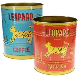 Storage box Rex London Leopard (x2) Bleu 20,2x20,2x23,8 cm Storage box Rex London Leopard (x2) Bleu 20,2x20,2x23,8 cm