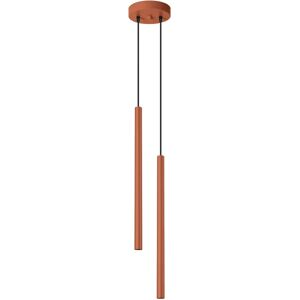 Suspension Sollux Lighting Pastelo 2 Rouge 15x15x114 cm Suspension Sollux Lighting Pastelo 2 Rouge 15x15x114 cm