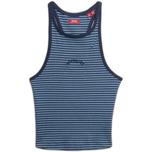 Débardeur rayé à dos nageur et logo femme Superdry Essential Bleu S Débardeur rayé à dos nageur et logo femme Superdry Essential Bleu S