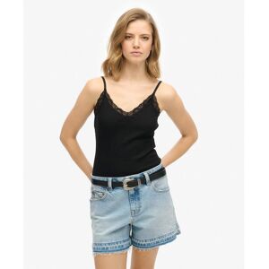 Débardeur à liseré dentelle femme Superdry Essential Noir S Débardeur à liseré dentelle femme Superdry Essential Noir S