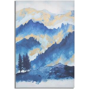 Painted print wall decoration Mauro Ferretti Moutain Tree Bleu 80x3x120 cm Painted print wall decoration Mauro Ferretti Moutain Tree Bleu 80x3x120 cm