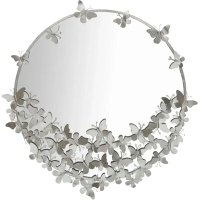 Round mirror Mauro Ferretti Farfalle Argenté 91x3x94 cm Round mirror Mauro Ferretti Farfalle Argenté 91x3x94 cm