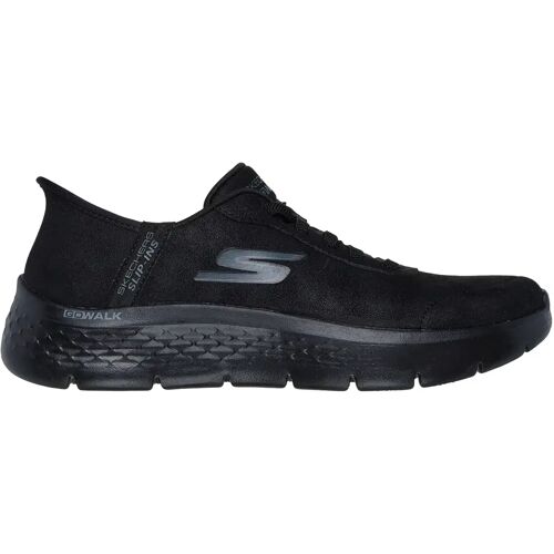 Skechers Slip Ins Smooth Lace BBK Black Womens trainers 124837 in a Plain Leather in Size 5