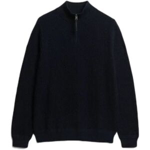 Textured cotton pullover with a trucker collar Superdry Bleu XL Textured cotton pullover with a trucker collar Superdry Bleu XL